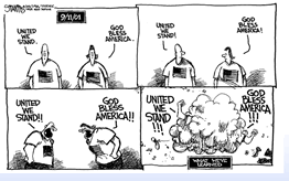 political cartoon about the divisiveness after 9/11