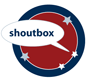 round logo with the word 'shoutbox'